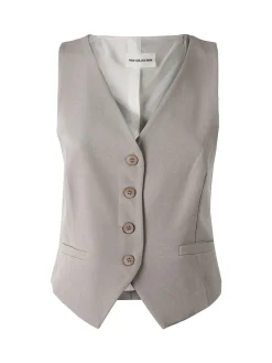 Solada Gilet donna con bottoni - fango
