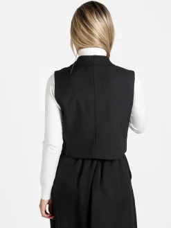 Solada Gilet donna crop a doppiopetto - nero