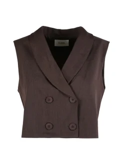 Solada Gilet donna crop a doppiopetto - moro