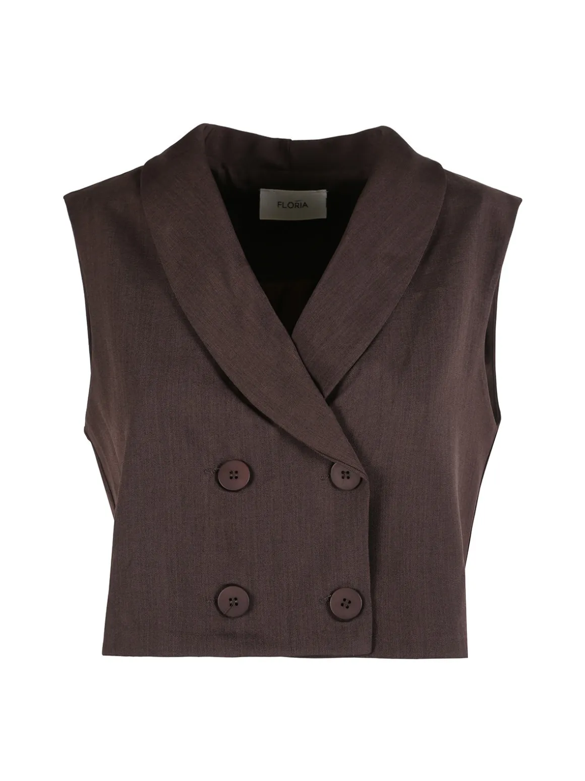 Solada Gilet donna crop a doppiopetto - moro