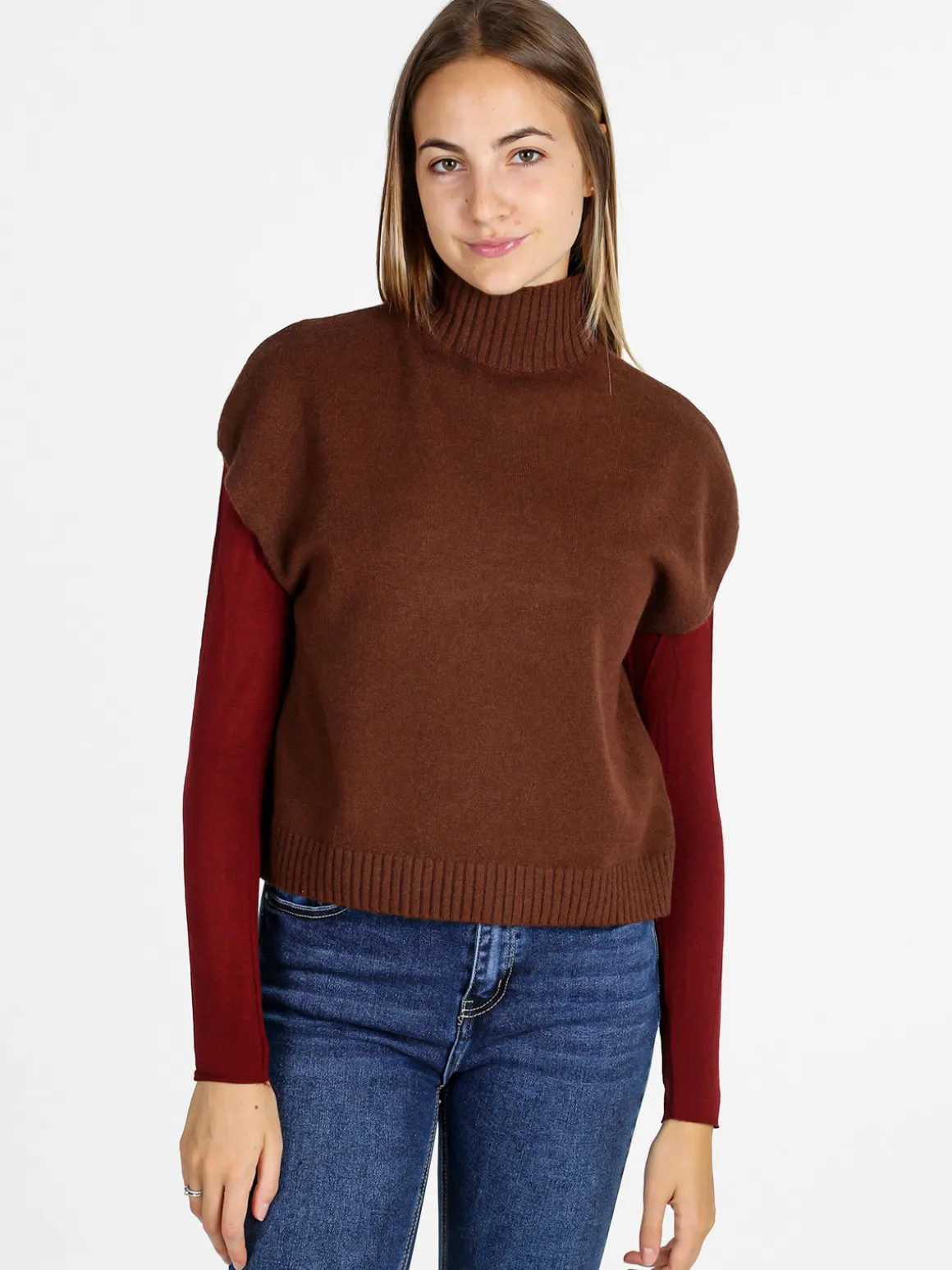 Solada Gilet donna dolcevita in maglia - mro