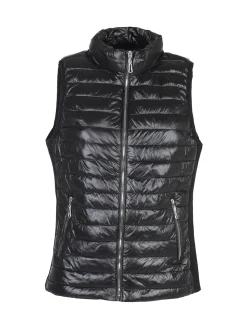 Solada Gilet donna effetto piumino con zip taglie grandi - nero