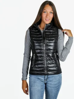Solada Gilet donna imbottito con chiusura zip - nero