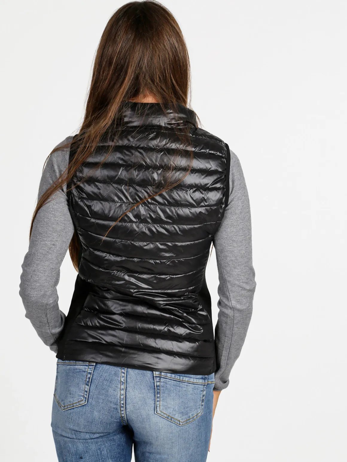 Solada Gilet donna imbottito con chiusura zip - nero