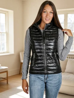 Solada Gilet donna imbottito con chiusura zip - nero