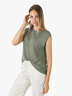 Solada Gilet donna in maglia fine - verde