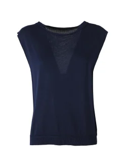 Solada Gilet donna in maglia fine - blu scuro