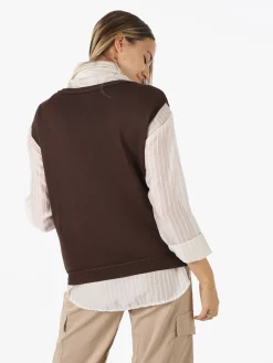 Solada Gilet donna in maglia fine - moro