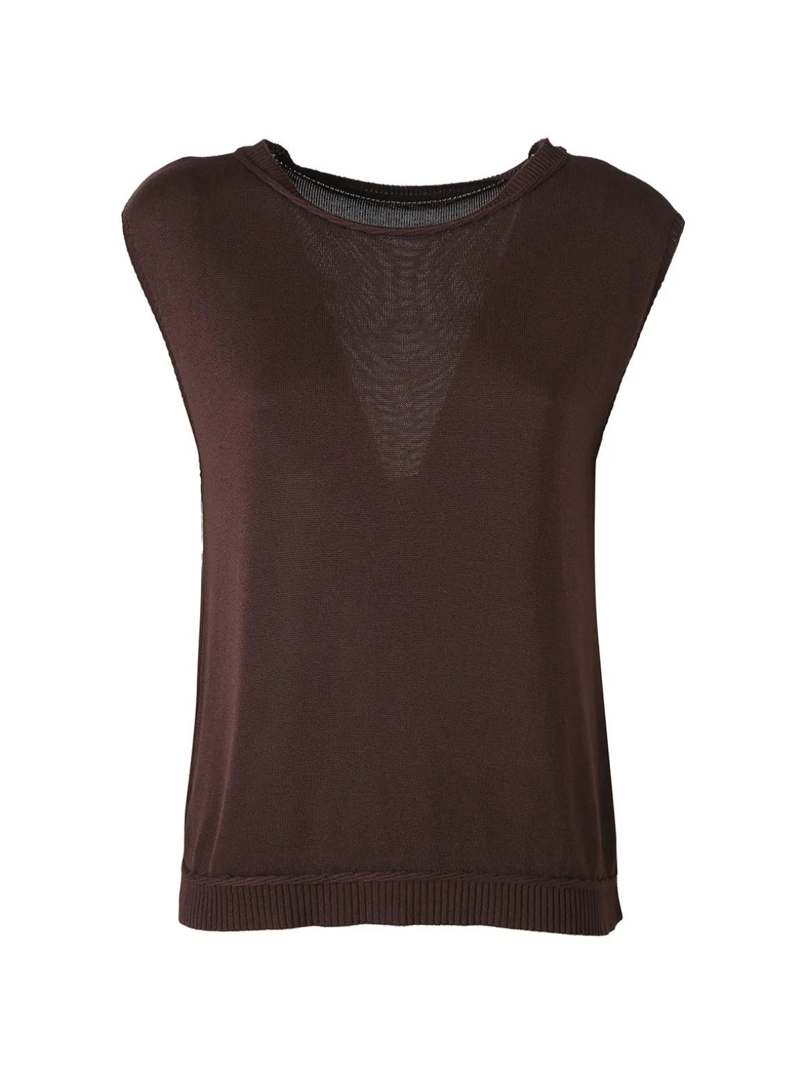 Solada Gilet donna in maglia fine - moro