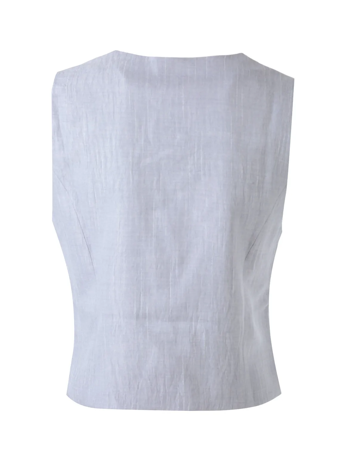 Solada Gilet donna in misto lino e viscosa con bottoni - grigio