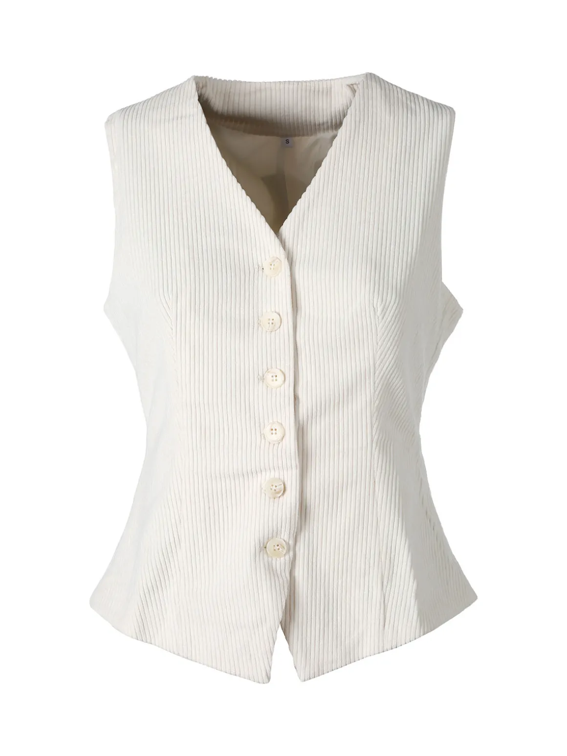 Solada Gilet donna in velluto a coste - panna