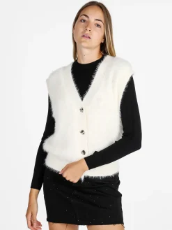 Solada Gilet donna peloso - panna