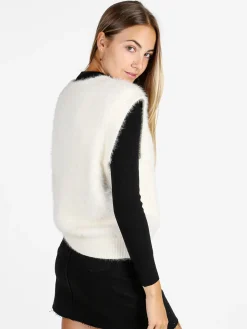 Solada Gilet donna peloso - panna