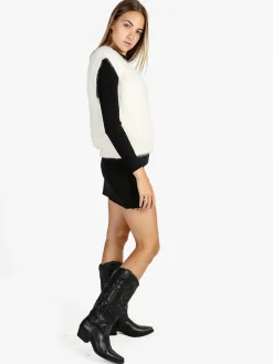 Solada Gilet donna peloso - panna