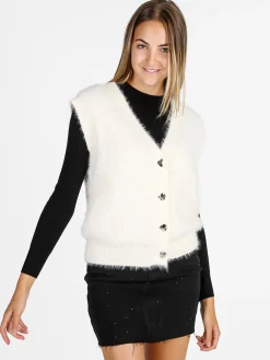 Solada Gilet donna peloso - panna
