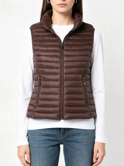 Solada Gilet imbottito da donna full zip - moro