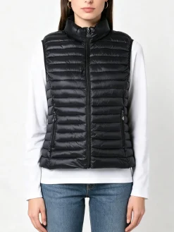 Solada Gilet imbottito da donna full zip - nero