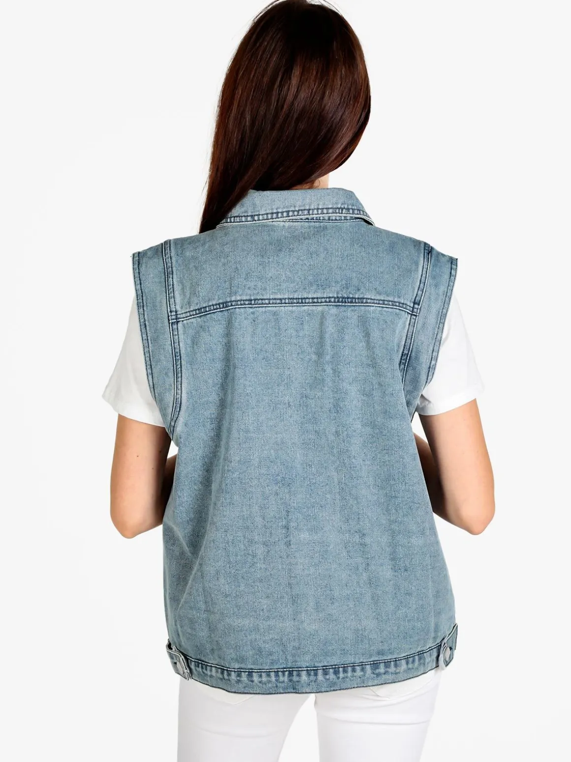 Solada Gilet in jeans da donna con tasche