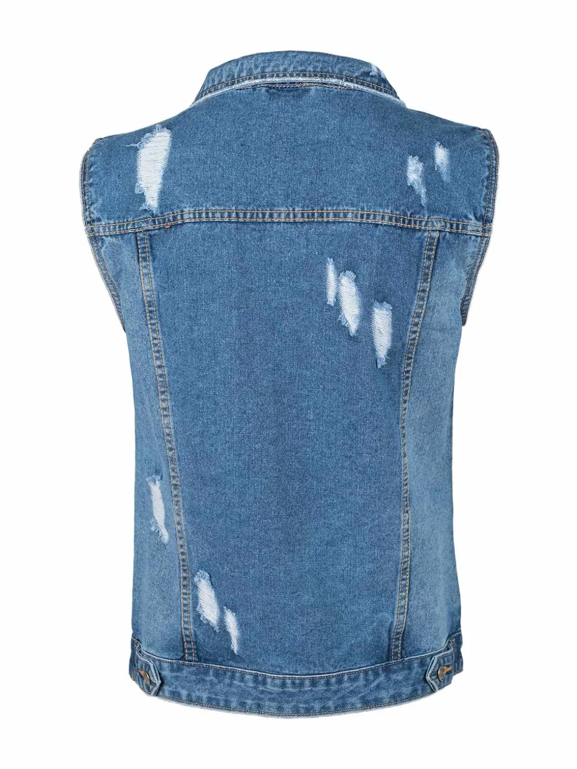 Solada Gilet in jeans da uomo con strappi