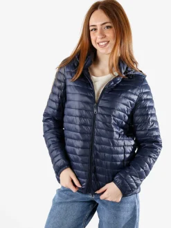 Solada Giubbino donna 100 grammi con cappuccio e zip taglie grandi - blu scuro