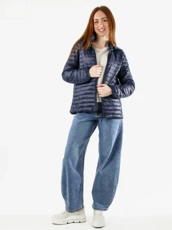 Solada Giubbino donna 100 grammi con cappuccio e zip taglie grandi - blu scuro