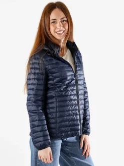 Solada Giubbino donna 100 grammi con cappuccio e zip taglie grandi - blu scuro