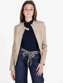 Solada Giubbino donna in ecopelle con zip
