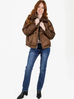 Solada Giubbotto donna reversibile con interno in ecopelo - moro