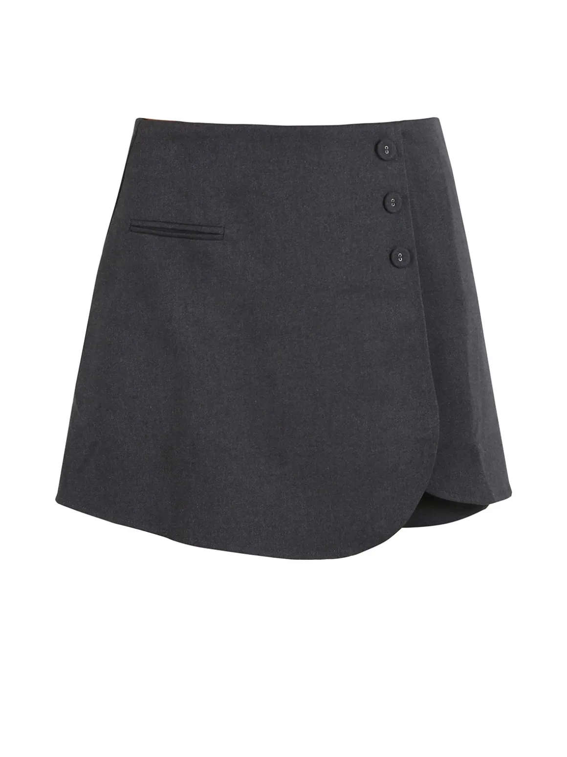 Solada Gonna a pantalone in panno con zip dietro - grigio