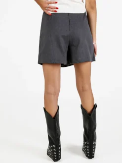 Solada Gonna a pantalone in panno con zip dietro - grigio