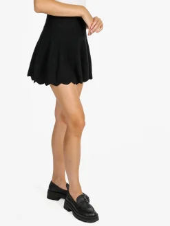 Solada Gonna corta da donna in maglia - nero