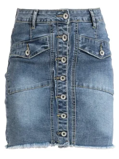 Solada Gonna corta in jeans con bottoni