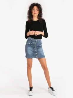 Solada Gonna corta in jeans con bottoni