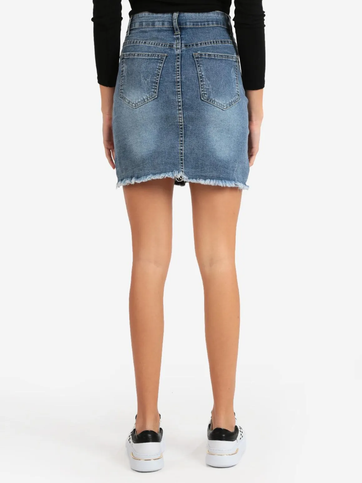 Solada Gonna corta in jeans con bottoni
