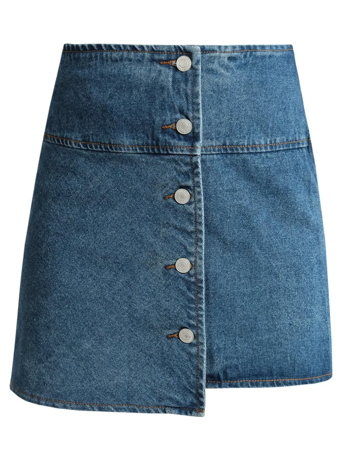 Solada Gonna di jeans a portafoglio con bottoni