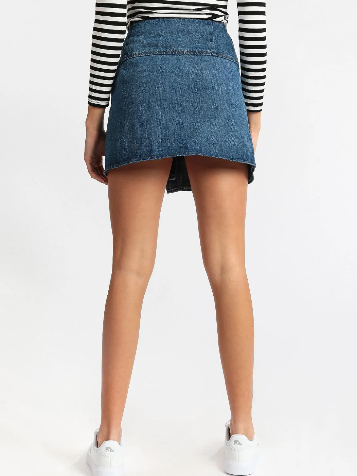 Solada Gonna di jeans a portafoglio con bottoni