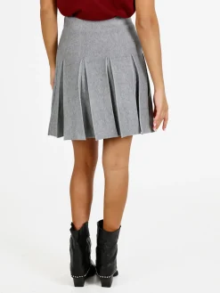 Solada Gonna donna a pighe in maglia - grigio