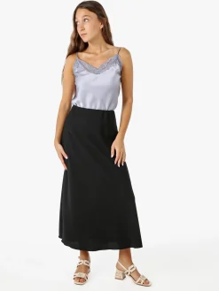 Solada Gonna lunga da donna con elastico in vita - nero