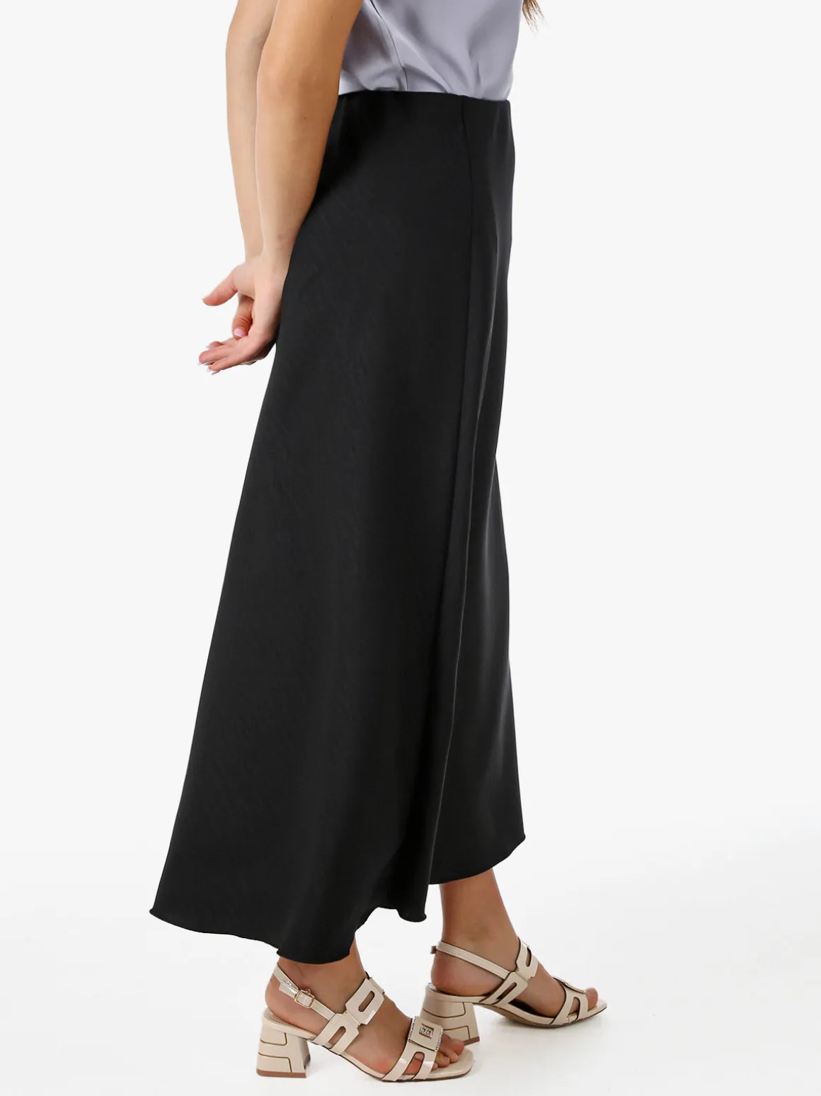 Solada Gonna lunga da donna con elastico in vita - nero