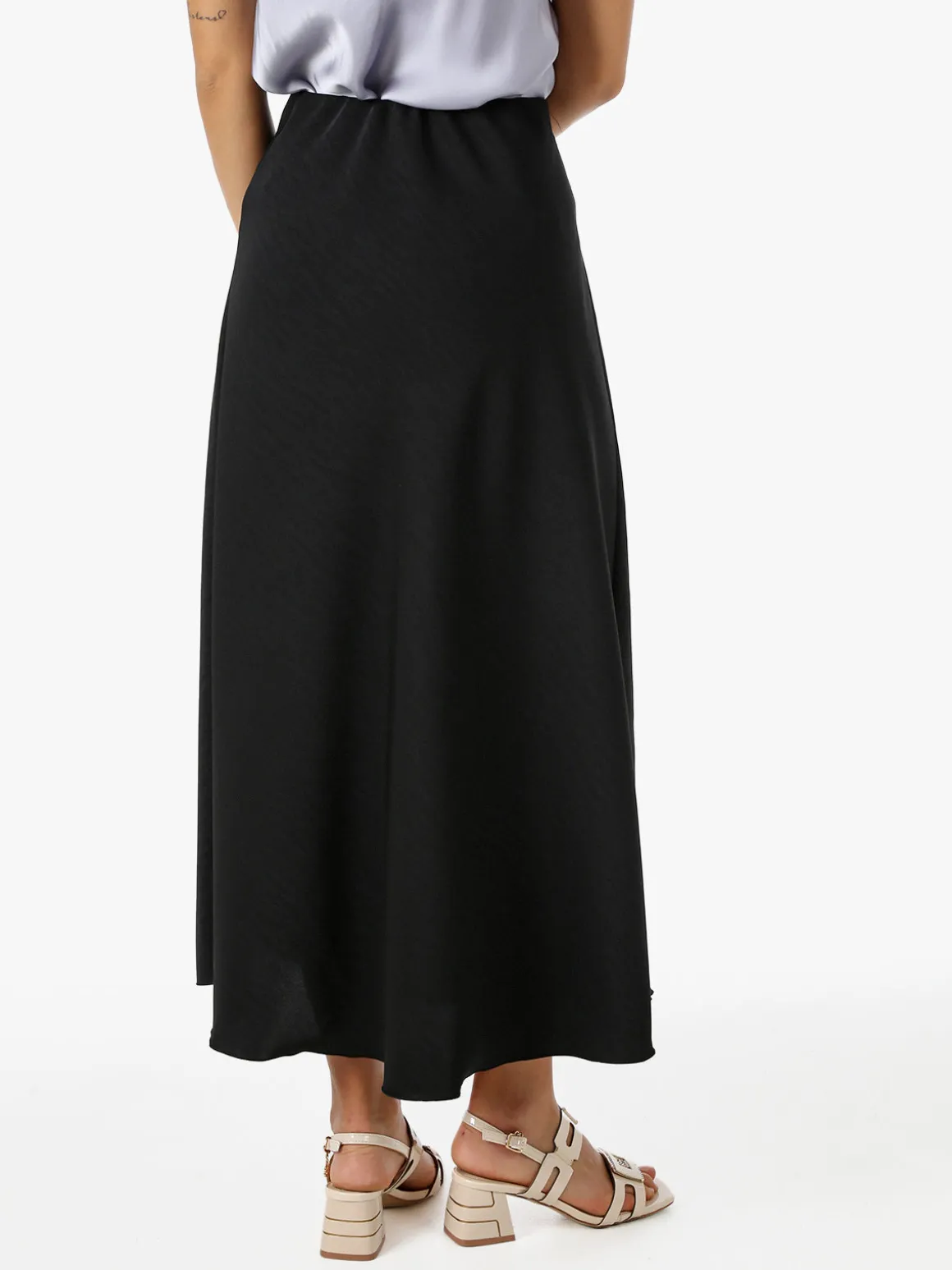 Solada Gonna lunga da donna con elastico in vita - nero