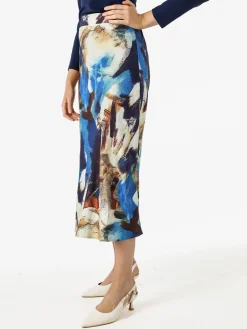 Solada Gonna midi da donna con stampe colorate - blu