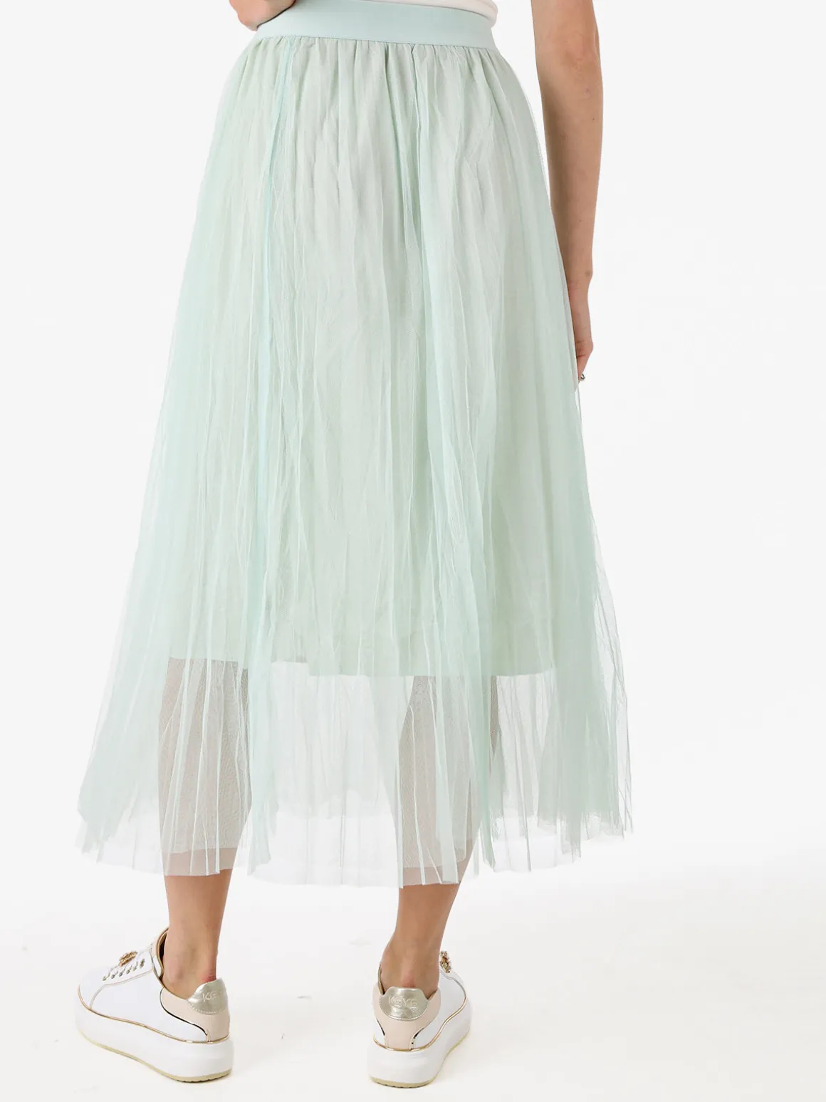 Solada Gonna midi da donna in tulle - acqua marina