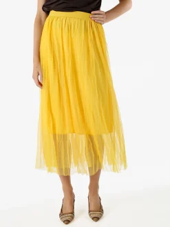 Solada Gonna midi da donna in tulle - giallo