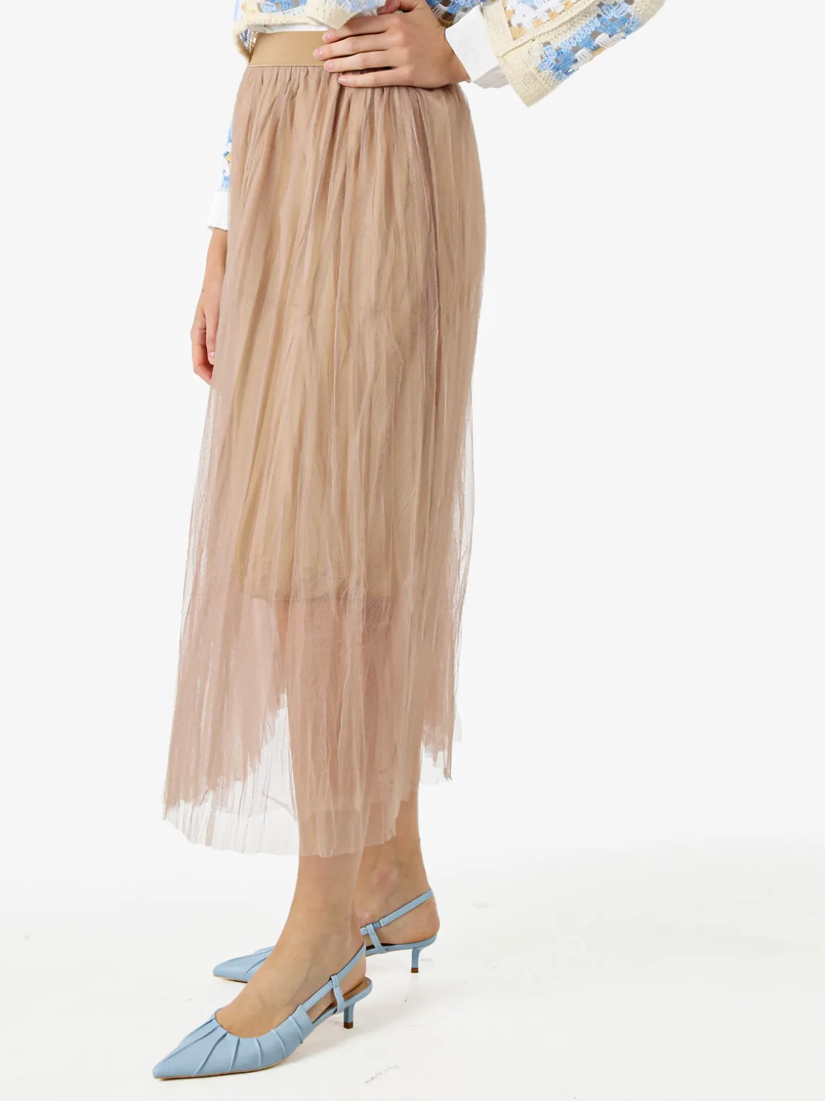 Solada Gonna midi da donna in tulle - cielo