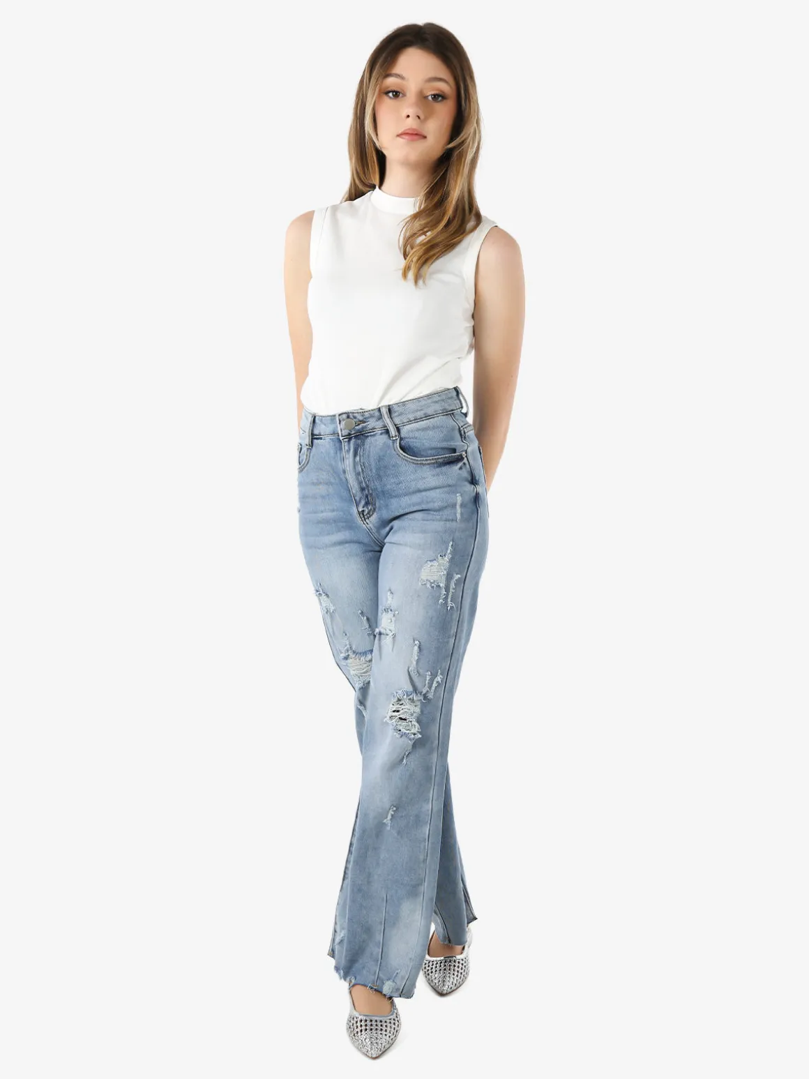 Solada Jeans balloon da donna con strappi - jeans