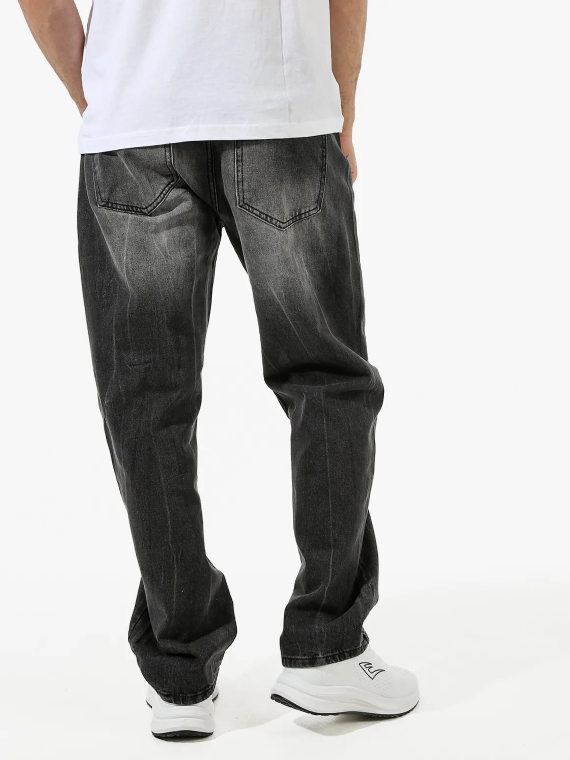 Solada Jeans da uomo a gamba larga con sfumatura - nero