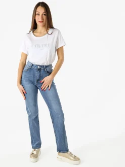 Solada Jeans donna a gamba dritta e vita alta taglie grandi - jeans