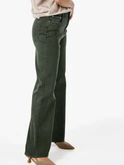 Solada Jeans donna a vita alta con gamba larga - militare
