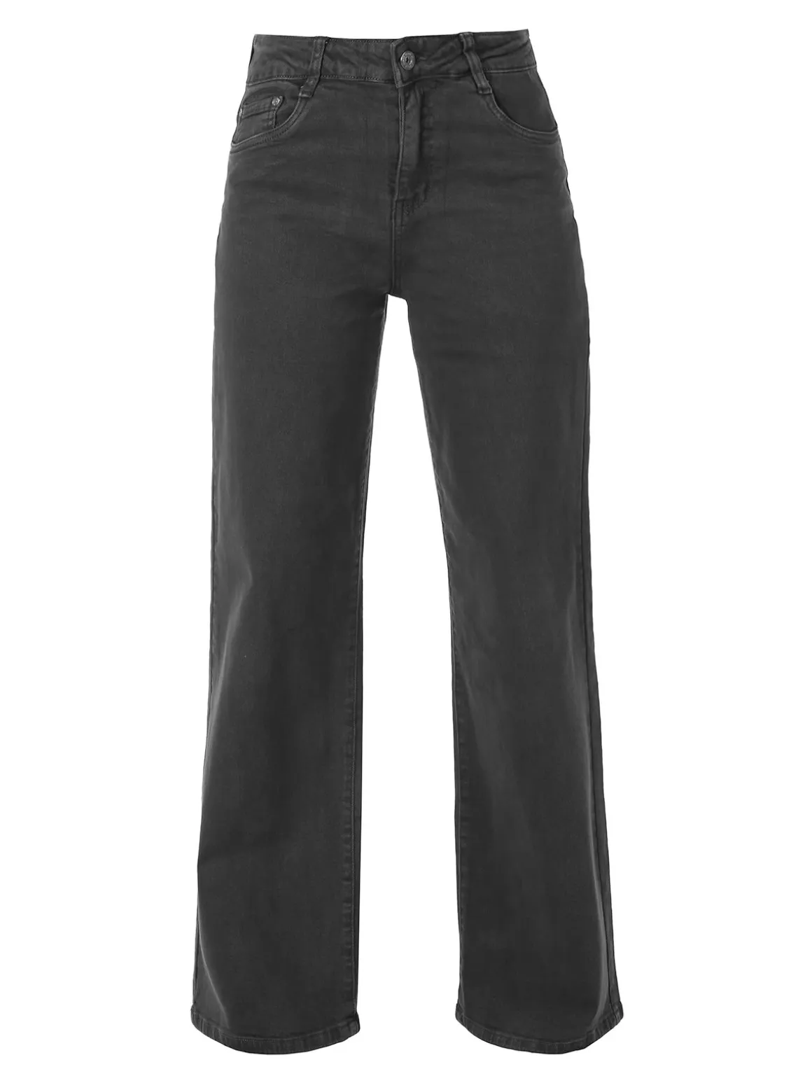 Solada Jeans donna a vita alta con gamba larga - grigio