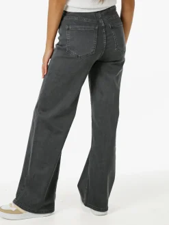 Solada Jeans donna a vita alta con gamba larga - grigio